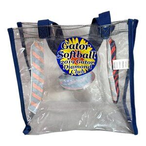 Clear Gator Softball Tote Bag Stadium Blue Handles & Florida Gators Logo Tie